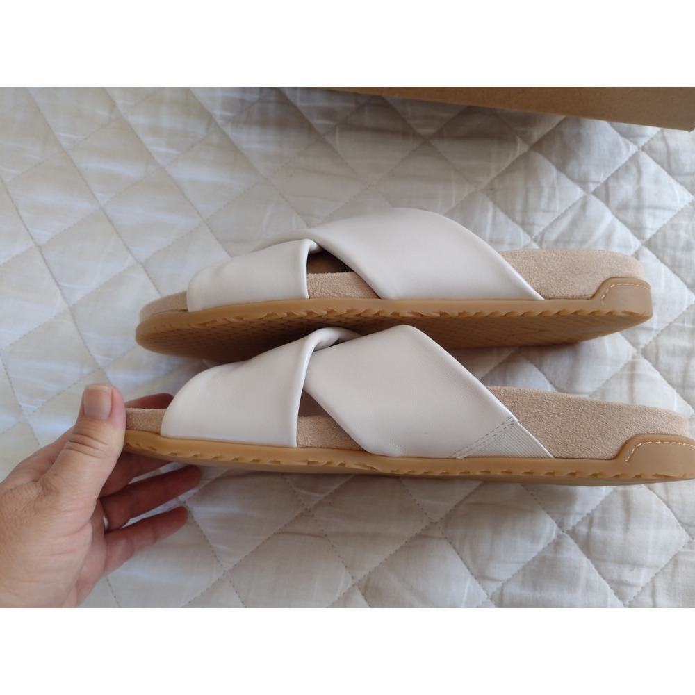 New VIONIC Etna Slide Sandal Sea Salt Leather Sz US 9.5 Minimalist Comfort - Picture 3 of 7